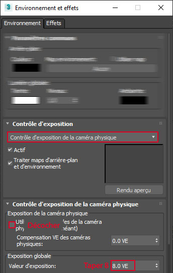 Contrôle d'exposition