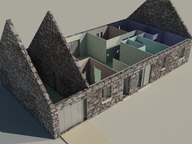 Maquette texturée - Cloisons en multi sous-objet